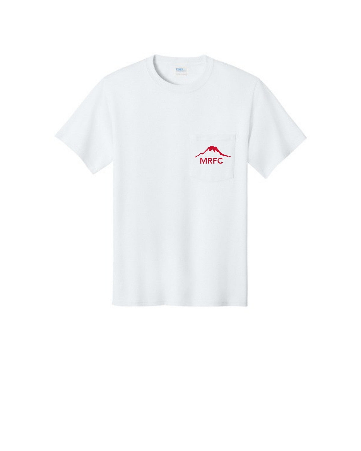 MRFC - White Essential Pocket Tee (Red Logo) - PC61P