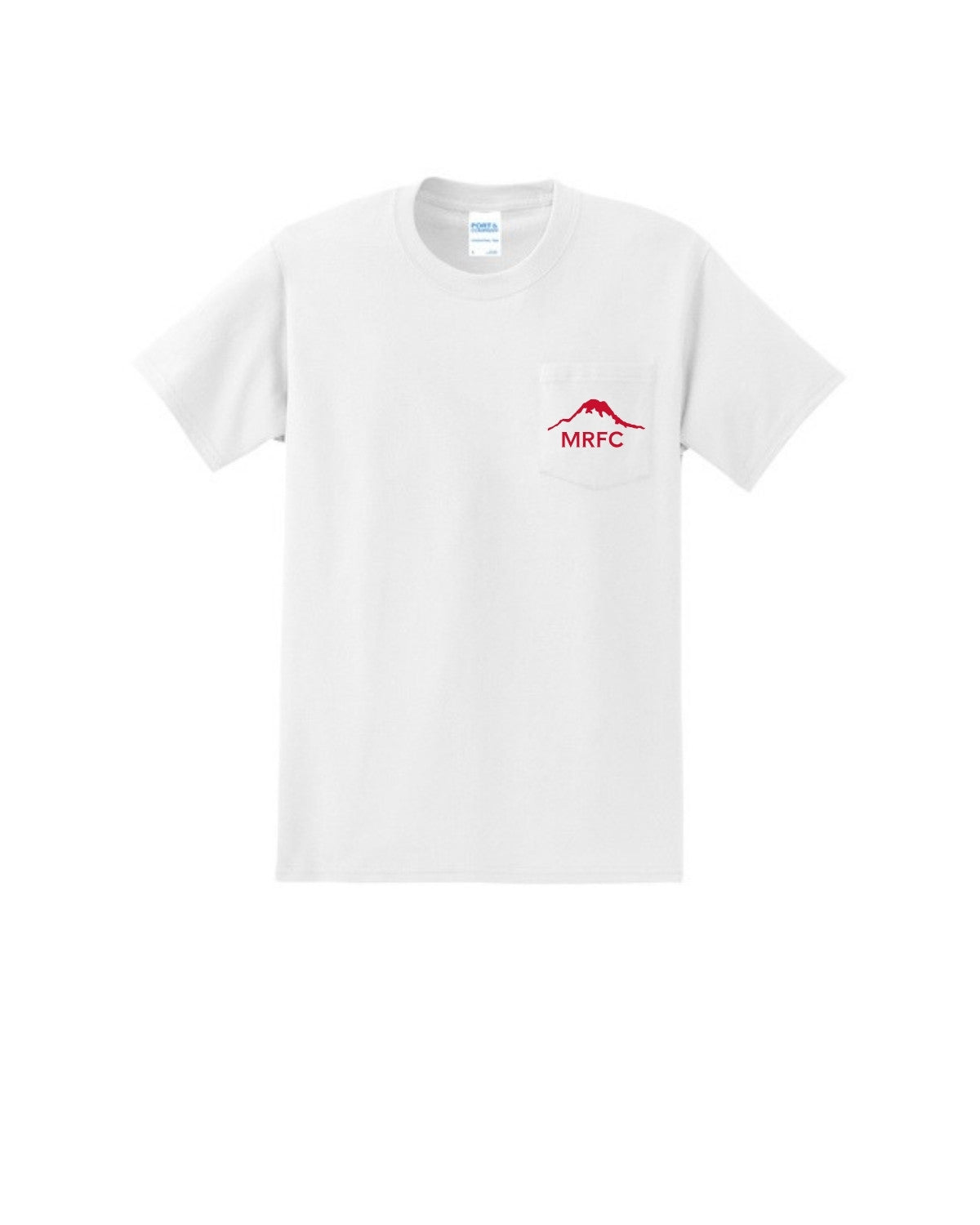 MRFC - White Essential Pocket Tee (Red Logo) - PC61PT