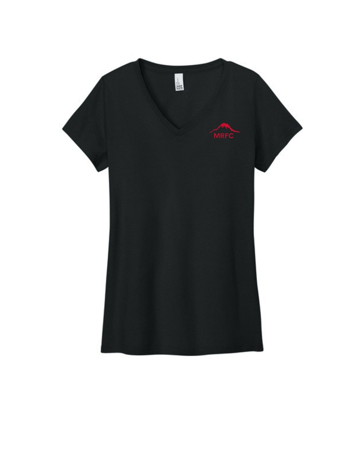 MRFC - Black Women's Concert Tee V-Neck (Red Logo) - DT5002